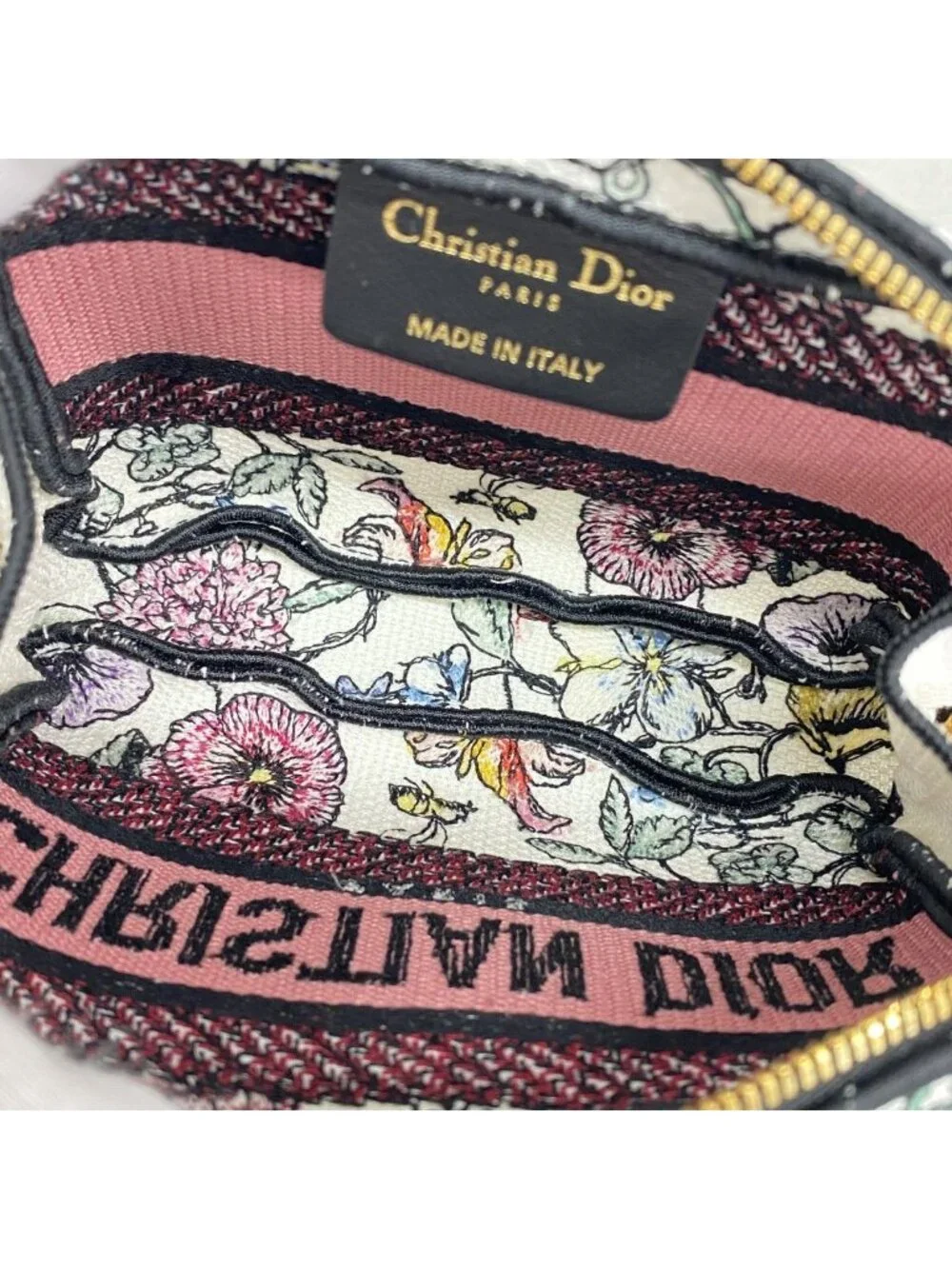 Dior Pouch Canvas White Multicolor Gold